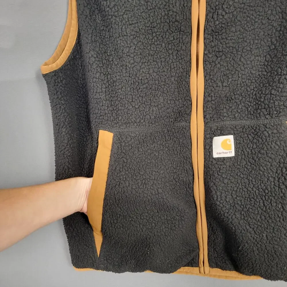 Carhartt Sherpa Fleece Zip Vest Relaxed Fit Workwear Utility Layer